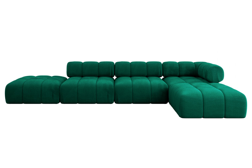 Narożnik prawostronny modułowy KERRU-L2 380x190x70 cm zielony 692784