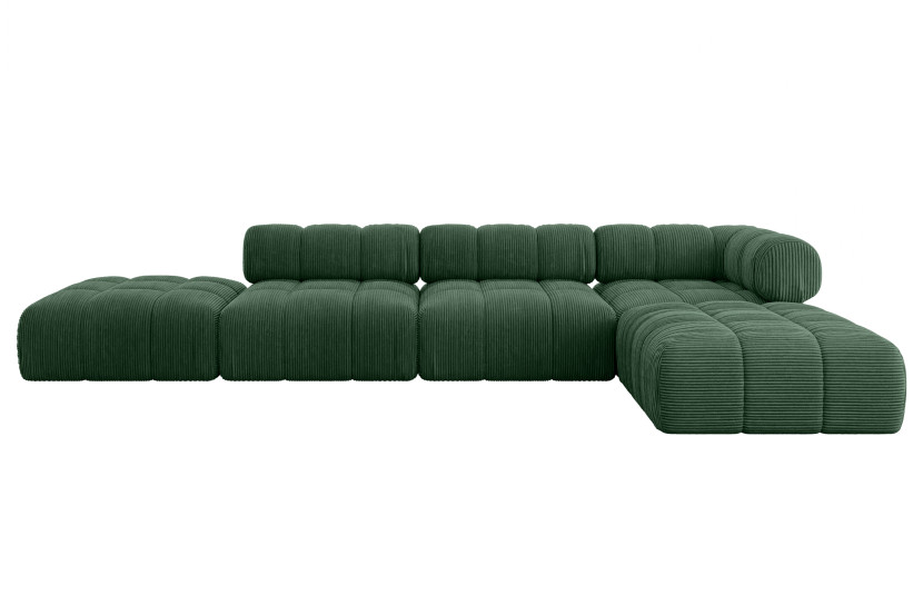 Narożnik prawostronny modułowy KERRU-L2 380x190x70 cm zielony 692779