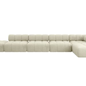 Narożnik prawostronny modułowy KERRU-L3 475x190x70 cm Beżowy 707971