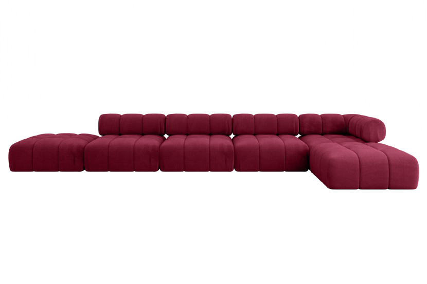 Narożnik prawostronny modułowy KERRU-L3 475x190x70 cm Bordowy 707806