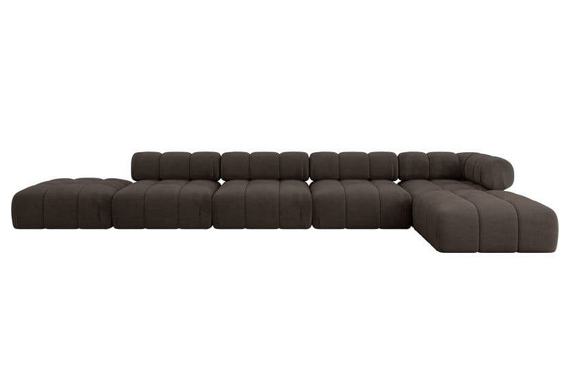 Narożnik prawostronny modułowy KERRU-L3 475x190x70 cm Brązowy 707921