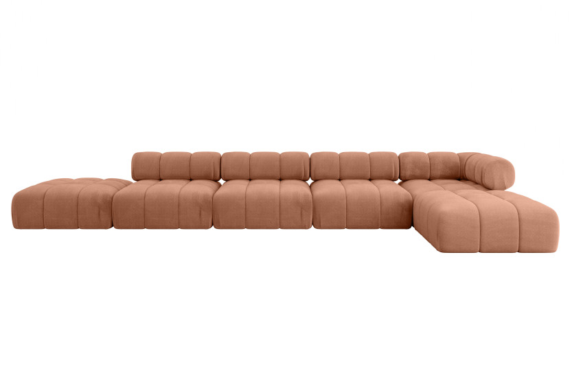 Narożnik prawostronny modułowy KERRU-L3 475x190x70 cm Morelowy 707766