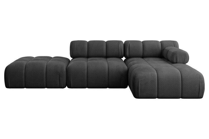 Narożnik prawostronny modułowy LIZUR-L1 285x160x70 cm Czarny 683295