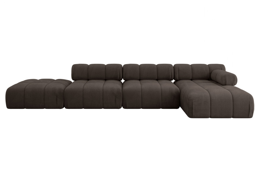 Narożnik prawostronny modułowy LIZUR-L2 380x160x70 cm Brązowy 683326
