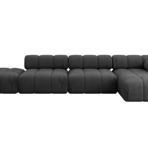 Narożnik prawostronny modułowy LIZUR-L2 380x160x70 cm Czarny 683317