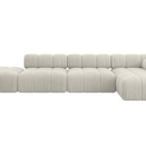 Narożnik prawostronny modułowy LIZUR-L2 380x160x70 cm Kremowy 683314
