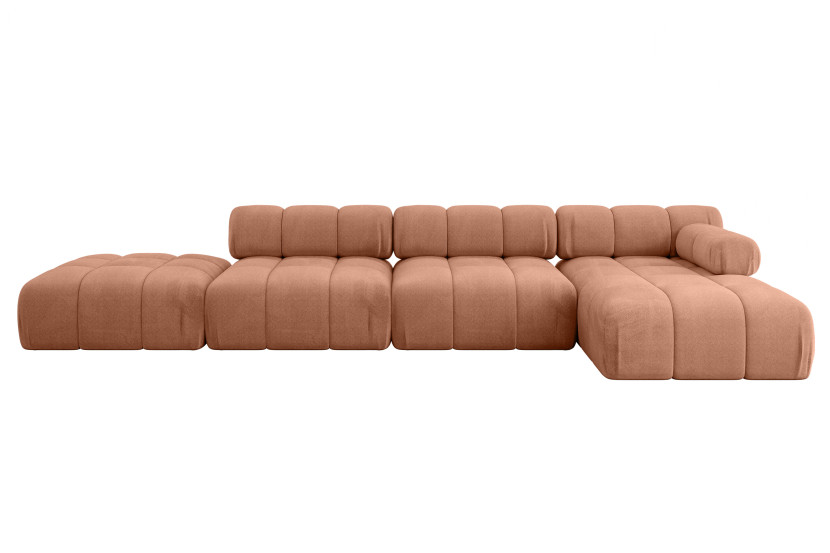 Narożnik prawostronny modułowy LIZUR-L2 380x160x70 cm Morelowy 683290