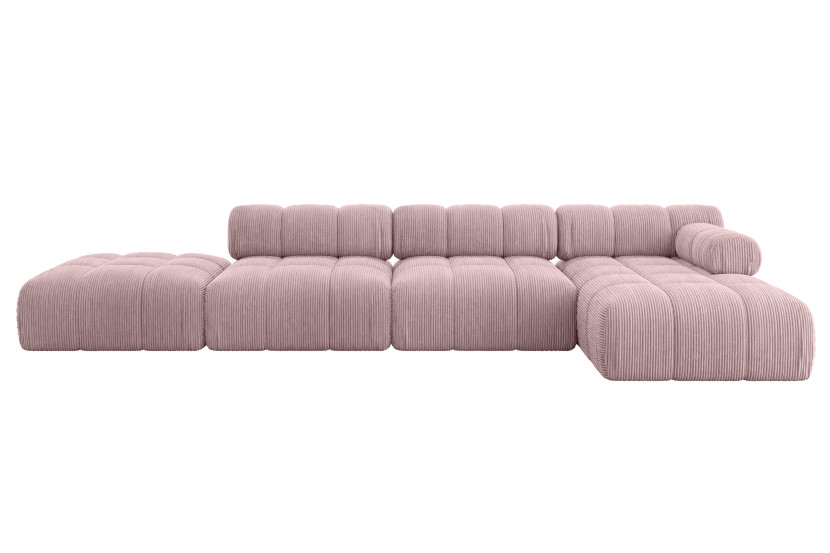 Narożnik prawostronny modułowy LIZUR-L2 380x160x70 cm Różowy 683346