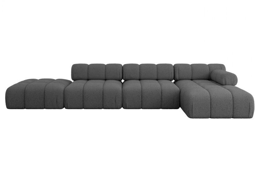 Narożnik prawostronny modułowy LIZUR-L2 380x160x70 cm Szary 683284