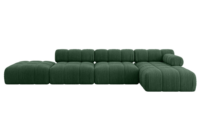 Narożnik prawostronny modułowy LIZUR-L2 380x160x70 cm Zielony 683268