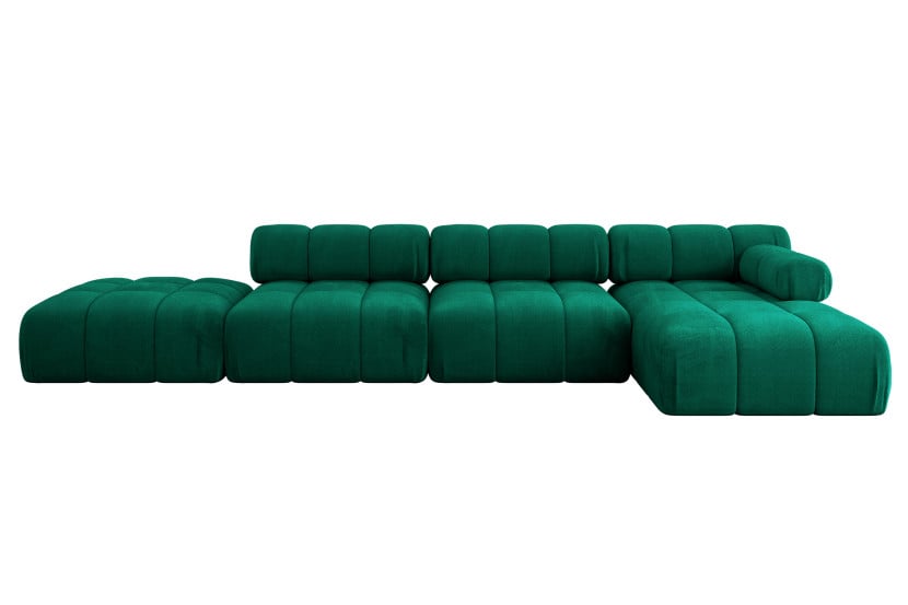 Narożnik prawostronny modułowy LIZUR-L2 380x160x70 cm Zielony 683327