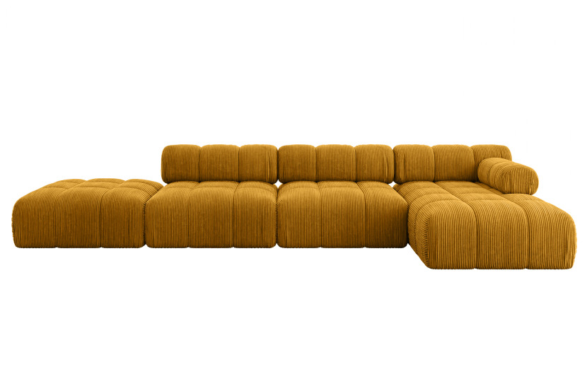 Narożnik prawostronny modułowy LIZUR-L2 380x160x70 cm Żółty 683347