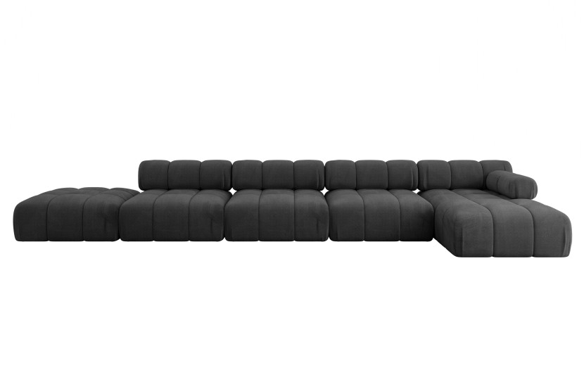 Narożnik prawostronny modułowy LIZUR-L3 475x160x70 cm Czarny 682232