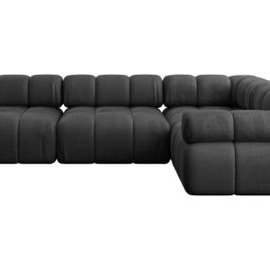 Narożnik prawostronny modułowy MENDE-L2 285x190x70 cm Czarny 684252 Narożnik prawostronny modułowy MENDE-L2 285x190x70 cm Czarny 684252