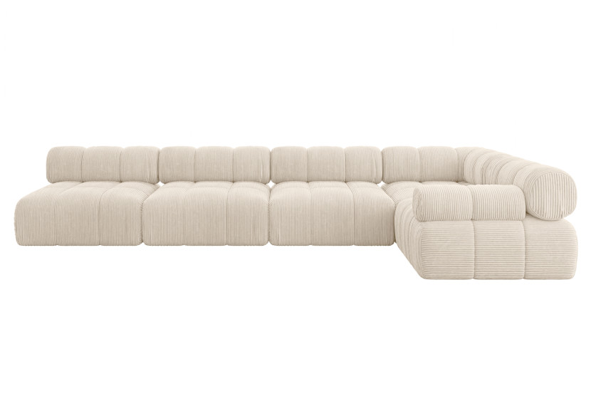 Narożnik prawostronny modułowy MENDE-L3 380x190x70 cm Beżowy 684366
