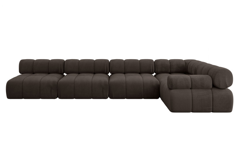 Narożnik prawostronny modułowy MENDE-L3 380x190x70 cm Brązowy 684367