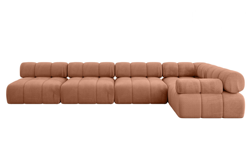 Narożnik prawostronny modułowy MENDE-L3 380x190x70 cm Morelowy 684351