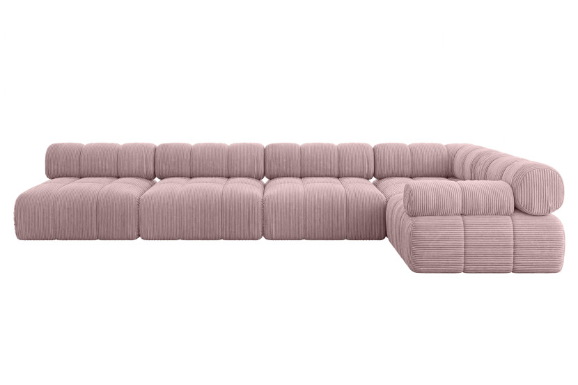 Narożnik prawostronny modułowy MENDE-L3 380x190x70 cm Różowy 684293