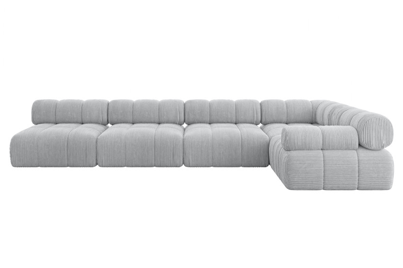 Narożnik prawostronny modułowy MENDE-L3 380x190x70 cm Szary 684377