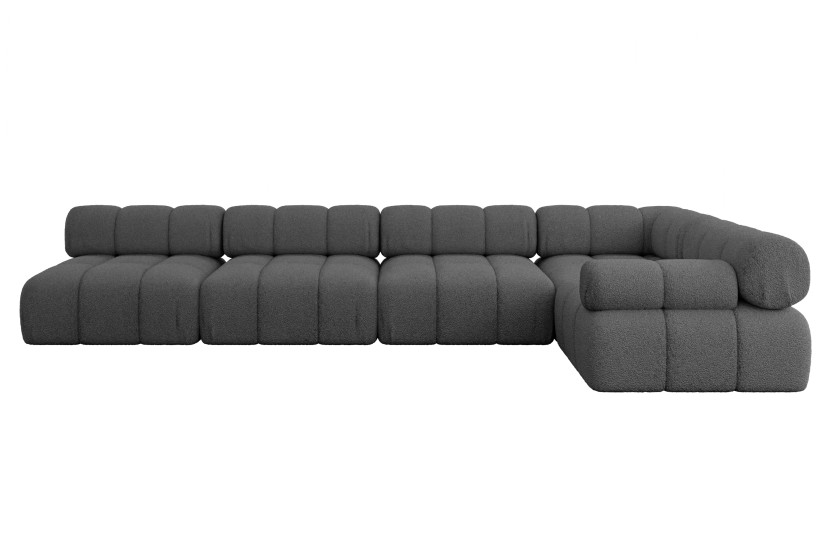 Narożnik prawostronny modułowy MENDE-L3 380x190x70 cm Szary 684299