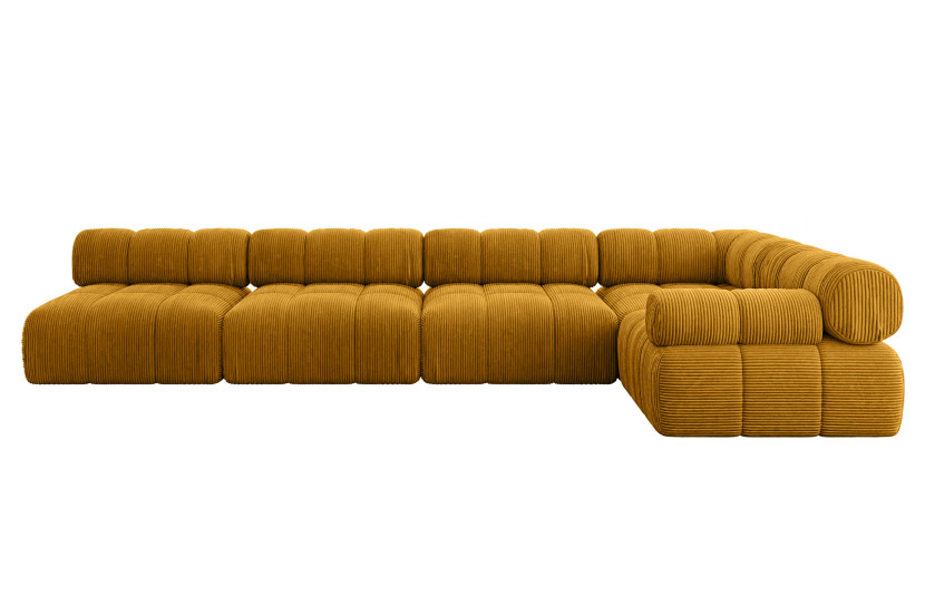 Narożnik prawostronny modułowy MENDE-L3 380x190x70 cm Żółty 684256
