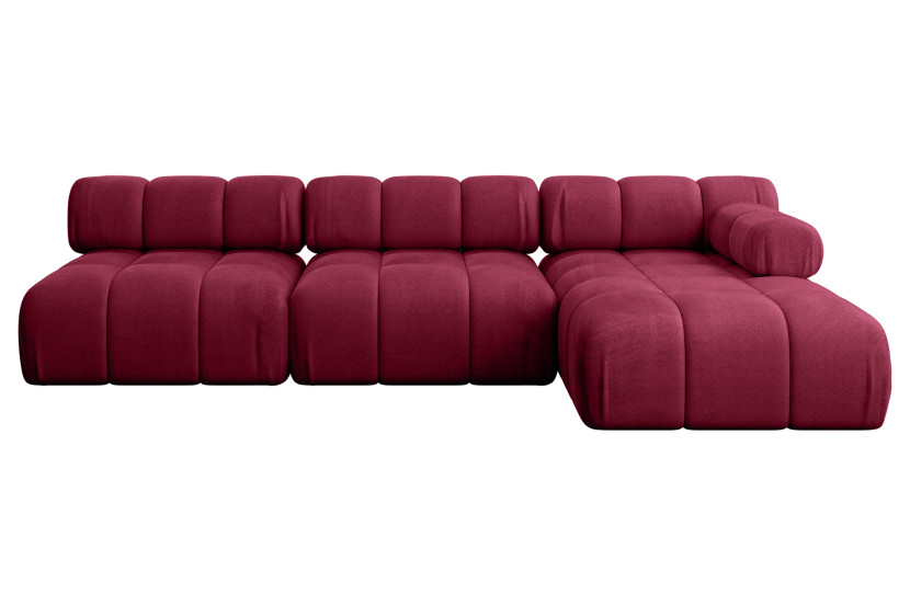 Narożnik prawostronny modułowy RAZON-L2 285x160x70 cm Bordowy 682335