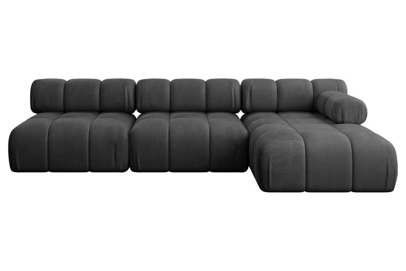Narożnik prawostronny modułowy RAZON-L2 285x160x70 cm Czarny 682361