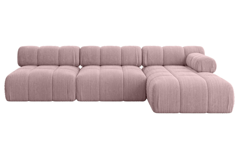 Narożnik prawostronny modułowy RAZON-L2 285x160x70 cm Różowy 682368