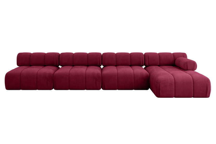 Narożnik prawostronny modułowy RAZON-L3 380x160x70 cm Bordowy 682318