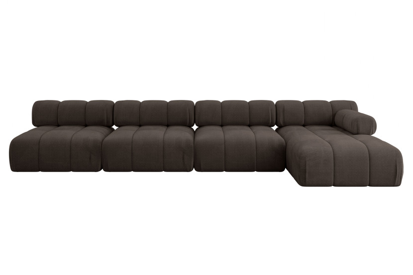 Narożnik prawostronny modułowy RAZON-L3 380x160x70 cm Brązowy 682288