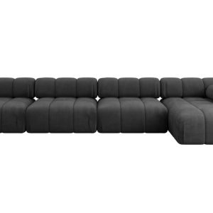 Narożnik prawostronny modułowy RAZON-L3 380x160x70 cm Czarny 682298 Narożnik prawostronny modułowy RAZON-L3 380x160x70 cm Czarny 682298