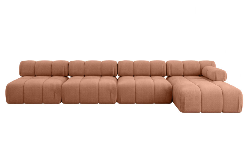 Narożnik prawostronny modułowy RAZON-L3 380x160x70 cm Morelowy 682220