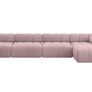 Narożnik prawostronny modułowy RAZON-L3 380x160x70 cm Różowy 682210