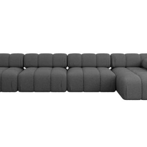 Narożnik prawostronny modułowy RAZON-L3 380x160x70 cm Szary 682194