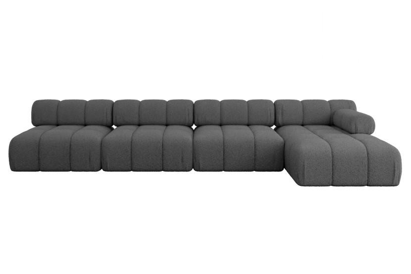 Narożnik prawostronny modułowy RAZON-L3 380x160x70 cm Szary 682194