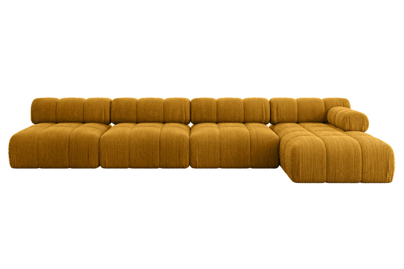 Narożnik prawostronny modułowy RAZON-L3 380x160x70 cm Żółty 682218