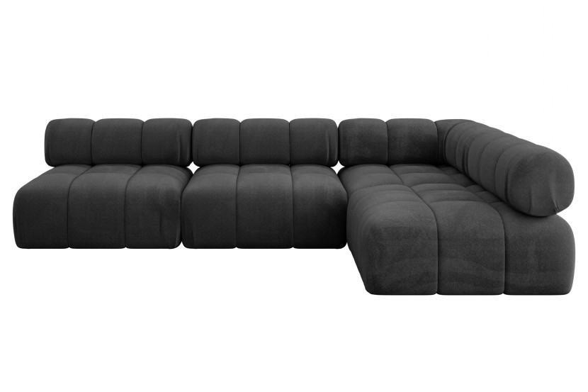 Narożnik prawostronny modułowy SAMARO-L2 285x190x70 cm czarny 703411