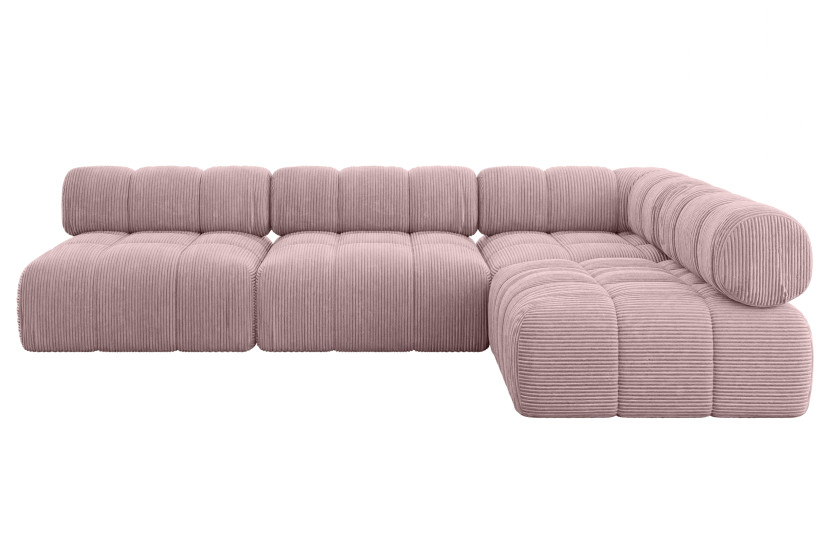 Narożnik prawostronny modułowy SAMARO-L2 285x190x70 cm różowy 703456