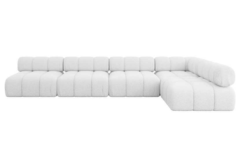 Narożnik prawostronny modułowy SAMARO-L3 380x190x70 cm biały 703445