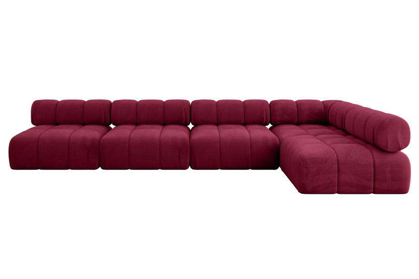 Narożnik prawostronny modułowy SAMARO-L3 380x190x70 cm bordowy 703444