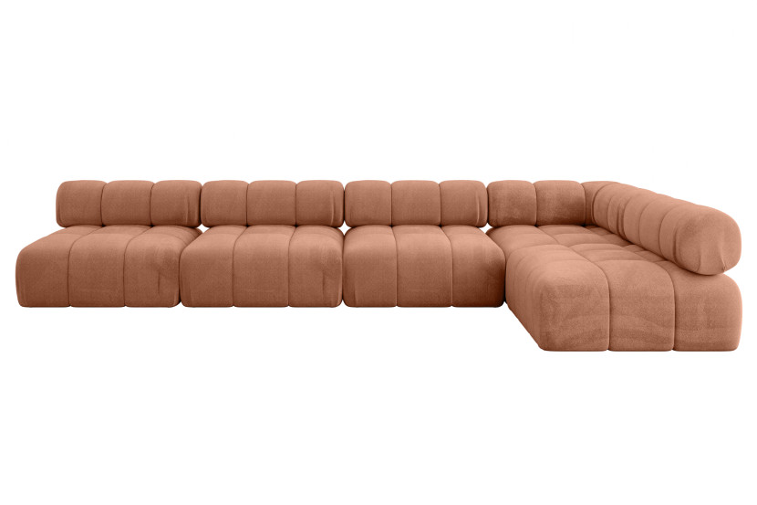 Narożnik prawostronny modułowy SAMARO-L3 380x190x70 cm morelowy 703418