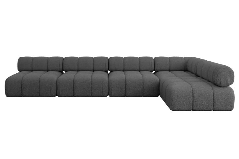 Narożnik prawostronny modułowy SAMARO-L3 380x190x70 cm szary 703387