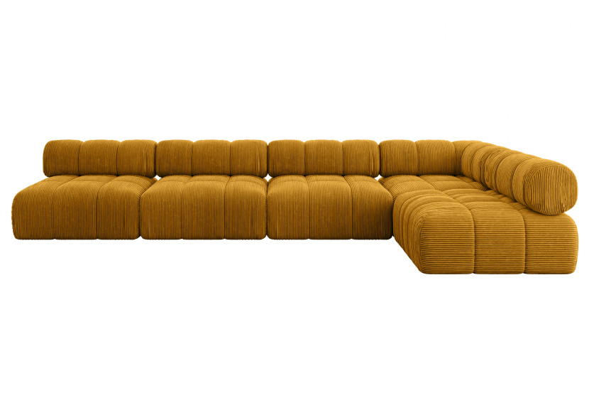 Narożnik prawostronny modułowy SAMARO-L3 380x190x70 cm żółty 703431