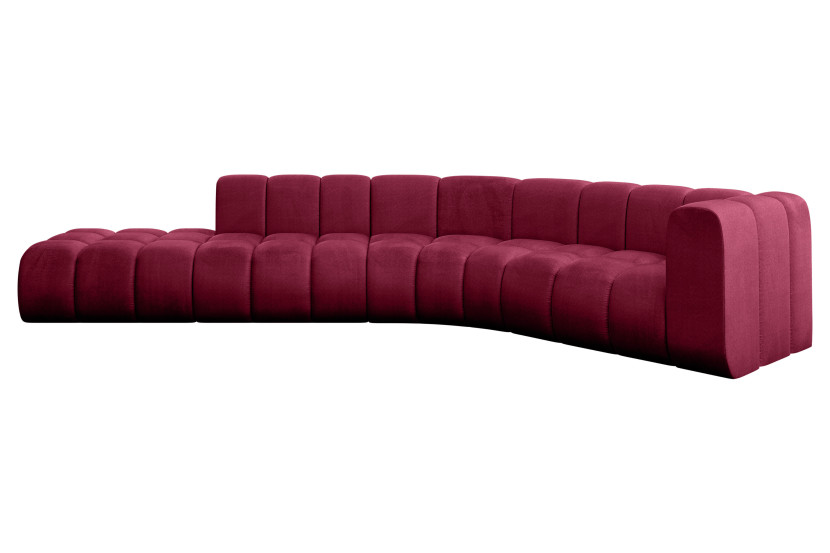 Narożnik prawostronny modułowy Tilmo-L1 - 399x194x70 cm Bordowy 758413