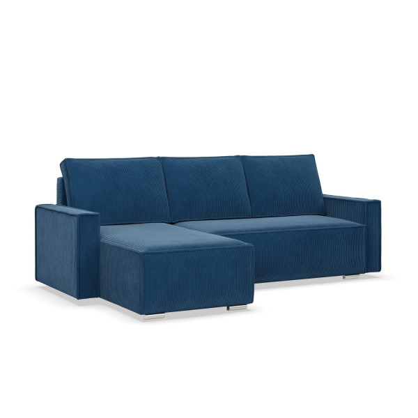 Narożnik z funkcją spania, sztruks, Union, 231x142x92, granat | TYLETEGOTU 667562