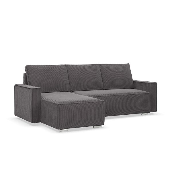 Narożnik z funkcją spania, sztruks, Union, 231x142x92, szary | TYLETEGOTU 667556