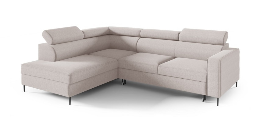 Narożnik z regulowanymi zagłówkami FERO lewostronny - beżowy 325196