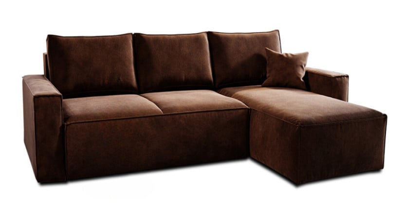 Narożnik ZARA z funkcja spania 240x150 brąz PRAWY 200182