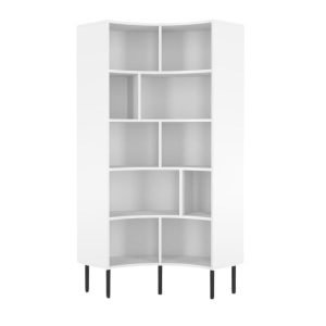 Narożny regał Skandica HORN z czarnymi nogami /biały /80 cm 222649