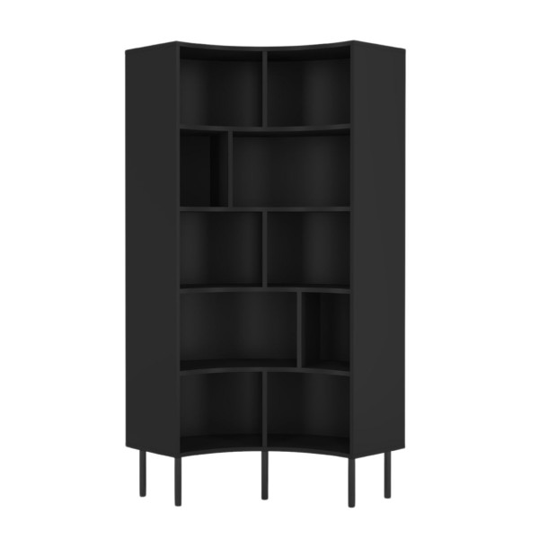 Narożny regał Skandica HORN z czarnymi nogami /czarny /80 cm 222648